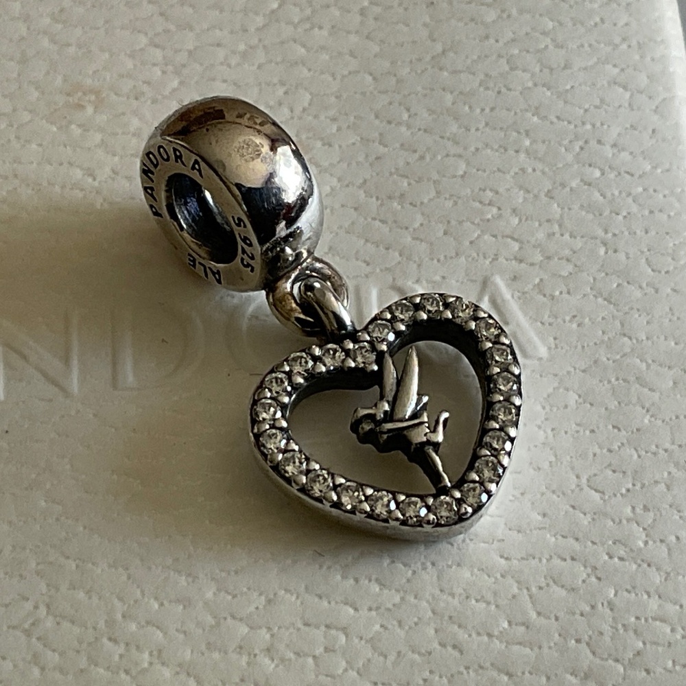 Pandora Disney Tinkerbell Heart Necklace Charm - Picture 2 of 5